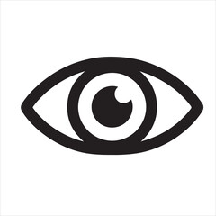 Minimal Eye Icon &ndash; Black and White Vector. Simple eye symbol in clean monochrome vector style isolated on white background.