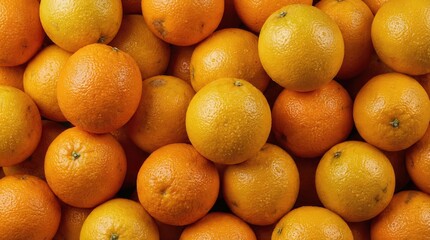 Top View of Whole Oranges Filling the Frame