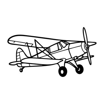 Logo agencia de viajes. Dibujo sencillo con l&iacute;neas de un avi&oacute;n antiguo 