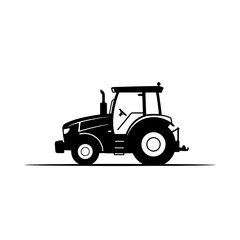 Fototapeta premium Autonomous Tractor Driverless Farm Vehicle Silhouette for Smart Farming