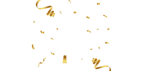 Falling gold confetti background. PNG illustration of festive confetti