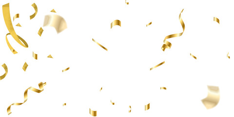 Falling gold confetti background. PNG illustration of festive confetti