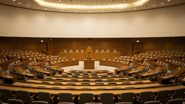 Generic Legislative Chamber Empty Seats Wide View