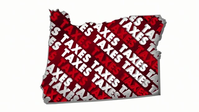 Oregon Taxes State Map OR Income Property Rate High Pay Less File Return Refund 3d Animation