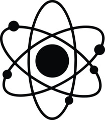 silhouette atom symbol representing science and atomic energy vector design