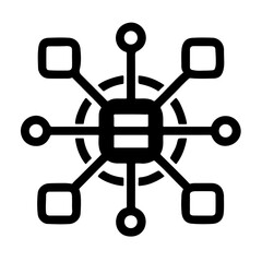 Fototapeta premium Social Network Icon vector, Black silhouette icon vector 