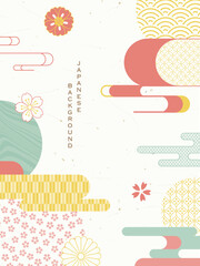 和柄と桜／日本の春の背景デザイン