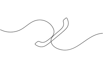 Communication contact call sign icon continuous one line drawing single art on white background minimalist mobile and telephone symbol outline vector illustration