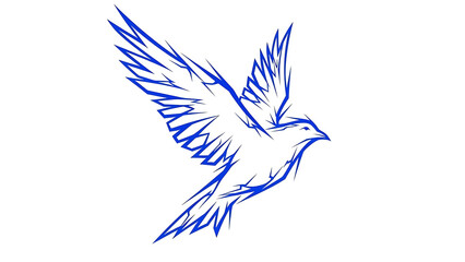 Obraz premium Blue bird in flight isolated on a transparent background