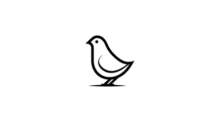 Obraz premium Minimalist Black Outline Bird Icon. Cute Simple Graphic Illustration of a Small Animal in a Clean Vector Style on a White Background.