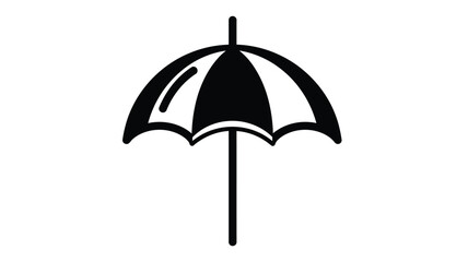Fototapeta premium Simple black umbrella icon with a clean modern silhouette