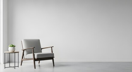 Fototapeta premium white chair in a green room