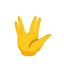 Obraz premium Vector illustration of a yellow open hand.