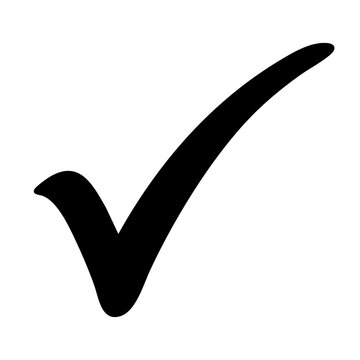 Clean and modern black check mark symbol on transparent background, ideal for success, approval, and validation concepts in digital and print media.
