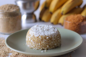 uinoa Puttu, Round Steamed Quinoa Coconut Breakfast Cake