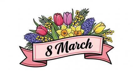 Floral Arrangement Celebrating International Womens Day on March 8th.