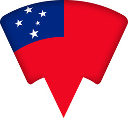 Samoa Flag Map Pin