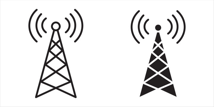 Gsm tower icon. Outline  tower vector icon for web design isolated on white background ,vector illustration .