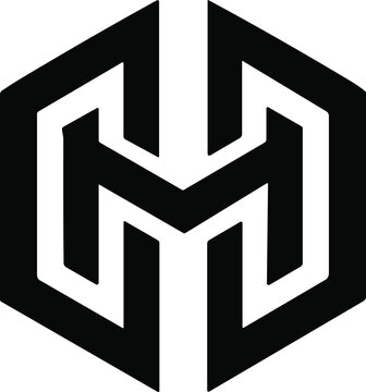 Geometric optical illusion logo with interlocking hexagon shapes, modern abstract design for branding, identity, innovation, and graphic themes