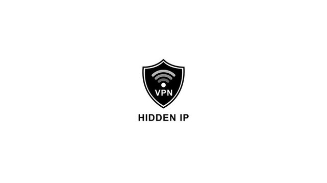 V P N hidden I P shield with Wi- Fi symbol for secure internet browsing and online protection hidden IP