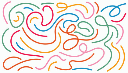 Obraz premium Vibrant Abstract Swirls and Lines Background Energetic Doodle Art Dynamic Flowing Shapes and Colors for Modern Design Concepts