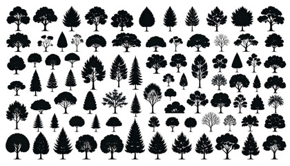 Obraz premium Diverse collection of stylized black and white portrait icons depicting various professions and activities isolated on transparent background