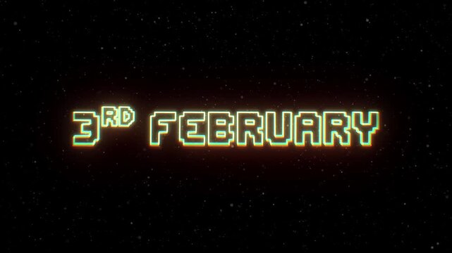 3rd February Neon text with retro style
