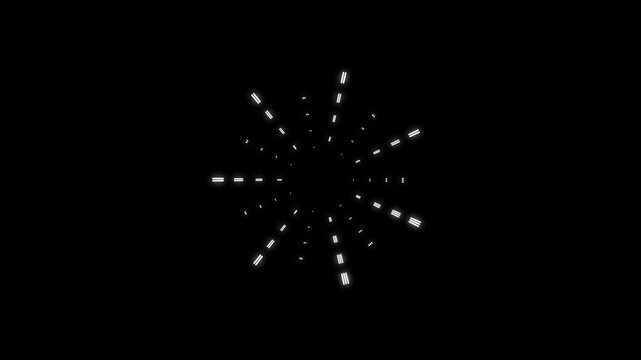 Circle bursts fireworks explosion, line shape blast, glowing line blasts, shiny line bursts, glowing ellipse rings, abstract spark effects, circle bursting motion graphics template on black screen. 4K