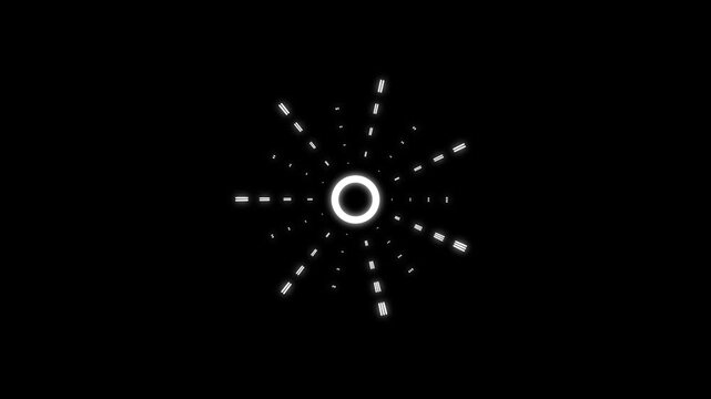 Circle bursts fireworks explosion, line shape blast, glowing line blasts, shiny line bursts, glowing ellipse rings, abstract spark effects, circle bursting motion graphics template on black screen. 4K