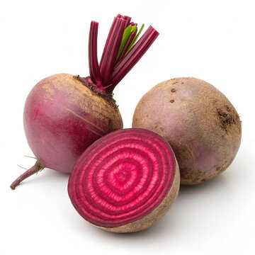 Raw Organic Heirloom Candy Stripe Beetroot Sliced to Show Pink Rings