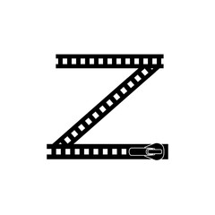 Obraz premium Vector illustration of the letter Z made from a zipper.