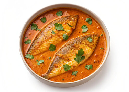 Spicy Indian Fish Curry,macher jhol in Rich Tomato and Coconut Gravy