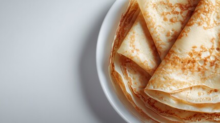 Un plato de crepes, detalle vistao desde arriba