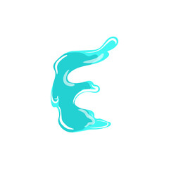 Fototapeta premium Blue Letter E Fluid