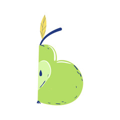 Green Apple Letter B © Marina