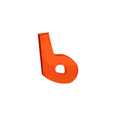 Vector illustration of an orange letter B with a rounded shape. © Marina
