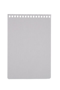 Hoja de libreta en blanco de apertura vertical, aislada sobre fondo blanca