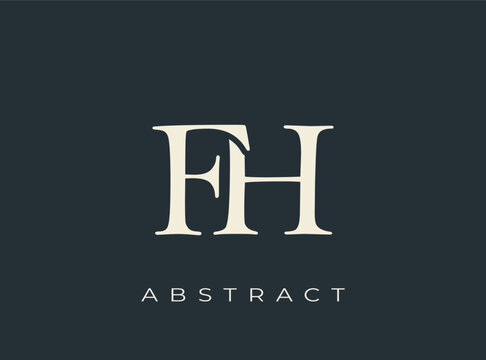 Elegant FH Monogram Logo Design. Perfect for branding, stationery, luxury goods, corporate identity and logo design