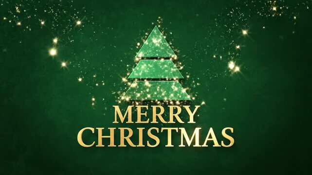 Merry Christmas Tree Greeting Card Animation.