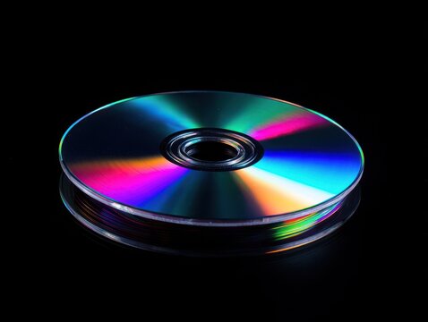optical disc reflective isolated on a black background