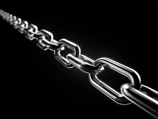 Obraz premium minimal chain segment isolated on a black background
