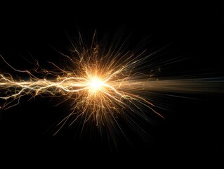 Obraz premium electric spark arc isolated on a black background