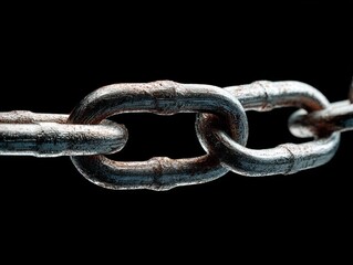 Fototapeta premium minimal chain segment isolated on a black background