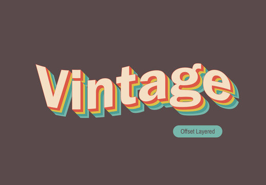 Vintage Offset Layered Text Effect