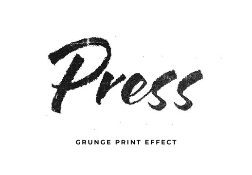 Charcoal Grunge Print Text Effect
