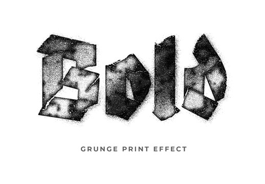 Grunge Print Text Effect
