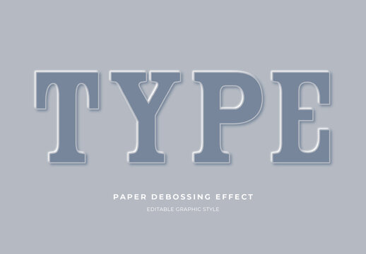 Paper Debossing Relief, Text Effect