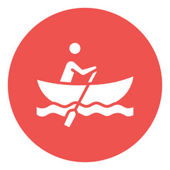 Rowing Boat Vector Icon © SAMDesigning