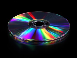 optical disc reflective isolated on a black background