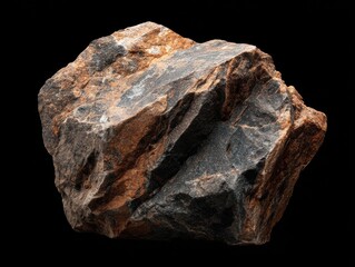 rock fragment isolated isolated on a black background